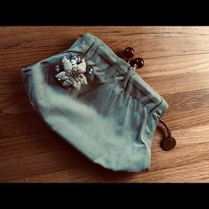 Marni Clutch with pretty brooch & Bakelite closure